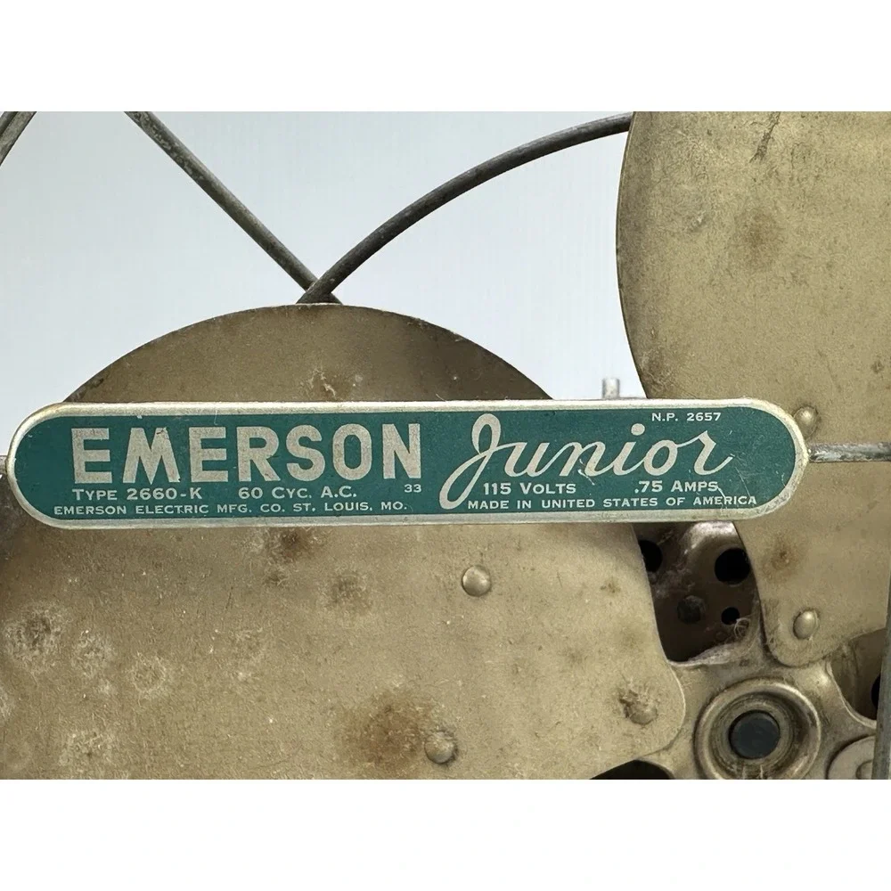 Emerson Jr 2660-K Electric House Fan Metal Blades & Guard Vintage For Parts